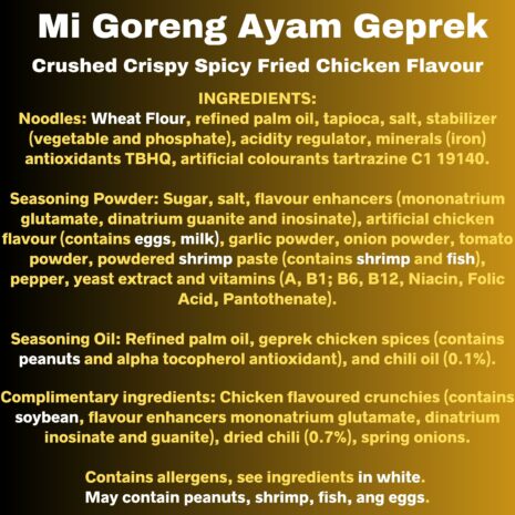 Mi Goreng Ayam Geprek Ingredients Mi Goreng Ayam Geprek Ingredients