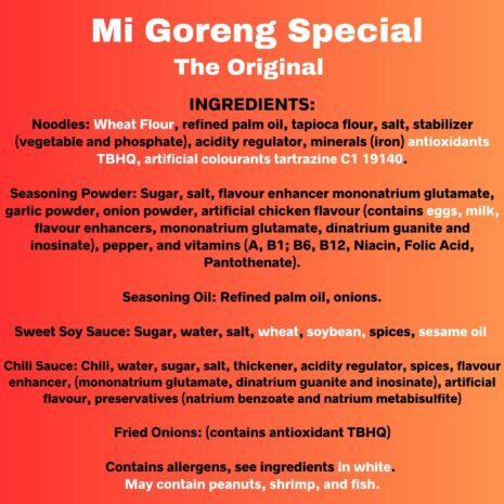Mi Goreng Special Ingredients Mi Goreng Special Ingredients