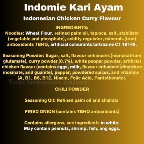 Mi Goreng Kari Ayam Ingredients Mi Goreng Kari Ayam Ingredients