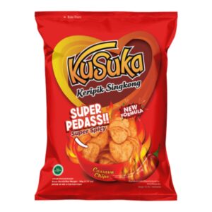 Kusuka Casava Chips Super Spicy 50g - 20 Pack - Product of Indonesia