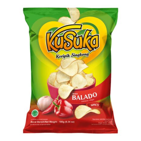 Kusuka Cassava Chips Balado Spicy 180g Kusuka Cassava Chips Balado Spicy 180g