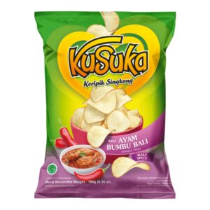 Kusuka Cassava Chips Bali Spicy 180g - 10 Pack - Product of Indonesia