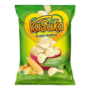 Kusuka Cassava Chips Sweet Corn 180g - 10 Pack - Product of Indonesia