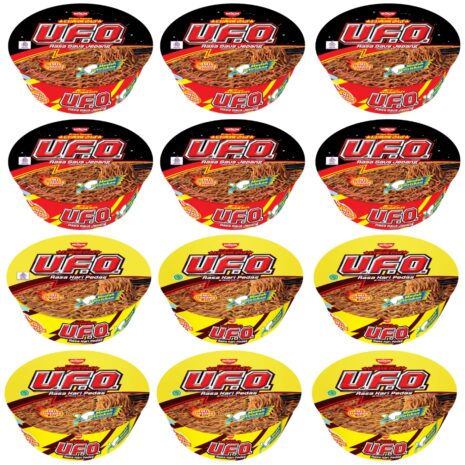 Nissin UFO Bundle Bowl Spicy Chicken Curry & Spicy Beef Japanase Sauce Flavour Pack of 12 Nissin Ufo Bundle Bowl Spicy Chicken Curry & Spicy Beef Japanase Sauce Flavour Pack Of 12