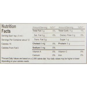 Nutrition Facts Padan 60 Ml