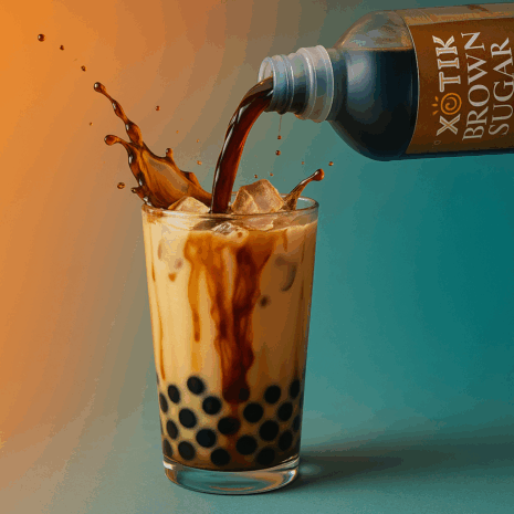 A_photograph_captures_a_tall_transparent_glass_of_ A photograph captures a tall transparent glass of