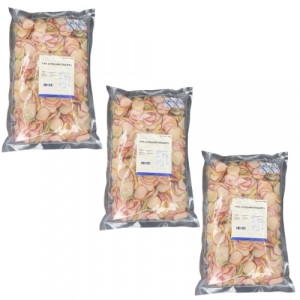 _XOTIK Raw Garlic Krupuk Multicolour Pack of 3