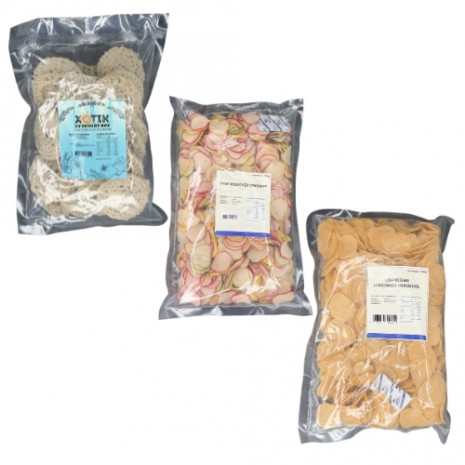 XOTIK Raw Garlic Multicolor Shrimp Tapioca White Rose Crackers Kerupuk Mawar Pack of 3 250g