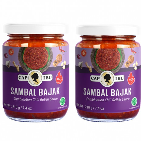_CAP IBU Sambal Bajak Hot 210g Pack of 2