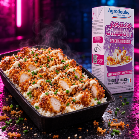 sauce-crousty-chicken-rice-bowl-agrodoubs_Commercial sauce-crousty-chicken-rice-bowl-agrodoubs_Commercial